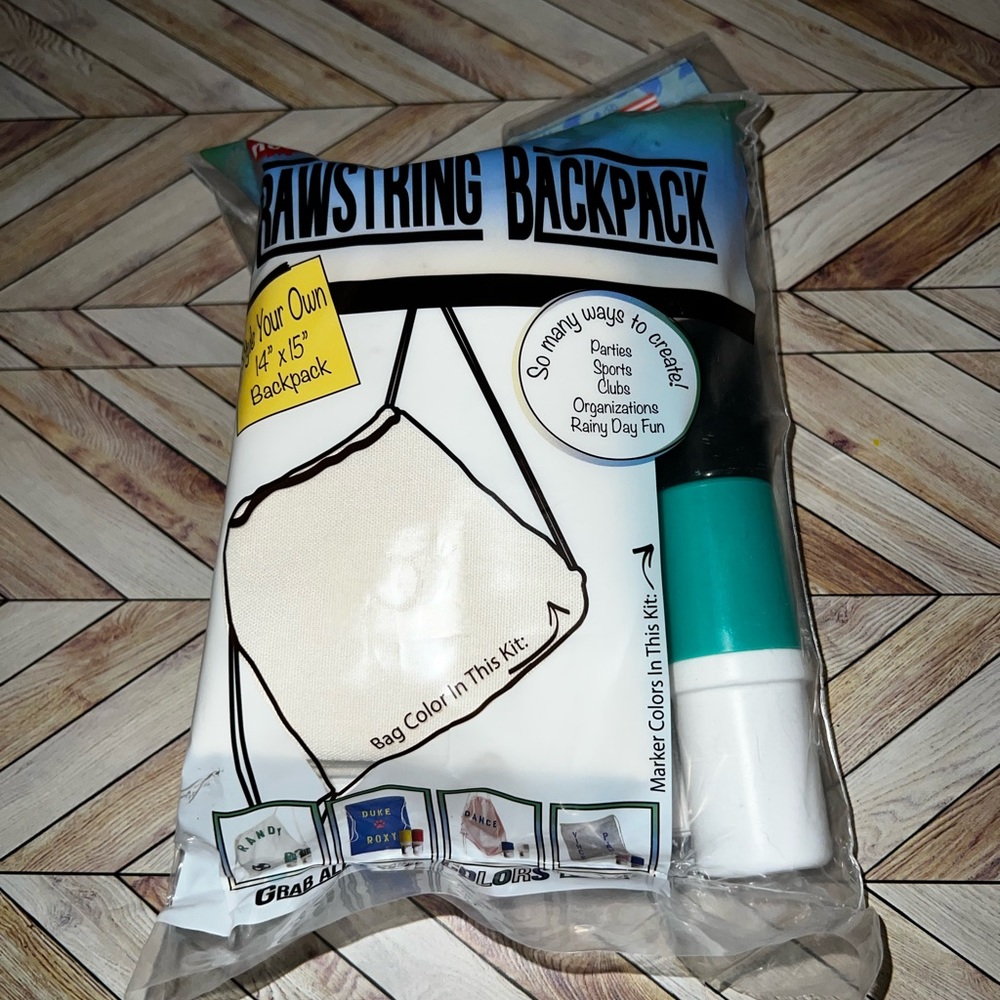 DIY drawstring backpack comes with all you need to decorate!
